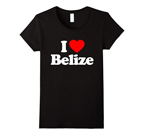 Womens I Love Heart Belize Funny T-Shirt XL Black