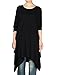 Mordenmiss Women's Handkerchief Hem Tunic Tops Basic Shirt 11 Colors Size 2XL Black