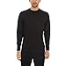 100% Merino Wool Lightweight Mens Base Layer - Long Sleeve Crew Shirt Black Medium