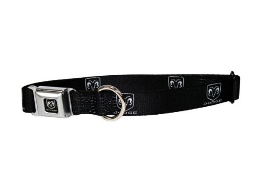 Click Here to See More Images Dodge Seatbelt Buckle Dog Collar - Large (15-26 inch neck)
