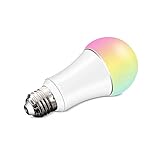 Jinvoo Wi-Fi Smart LED Light Bulb, Dimmable Multicolored Color, 6W E27, No Hub Required, Compatible with Alexa Echo, Works with Google Home - White