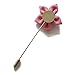 Sunny Home Vintage Men's Lapel Flower Handmade Boutonniere Pin with Button for Suit (Pink)