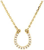 14K Yellow Gold .08 CTW Diamond Horseshoe 16" Necklace