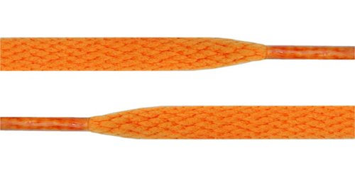 Flat Shoelaces 5/16" Wide Solid Colors Several Lengths For Sneakers and Shoes (Orange-45)