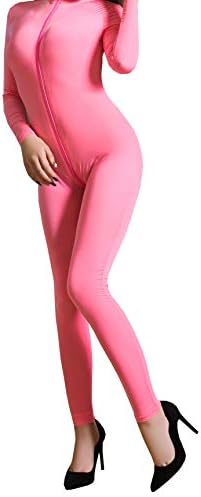 L04BABY Stripe Double Zipper High Elastic Bodysuit Nightclub Performance Uniform