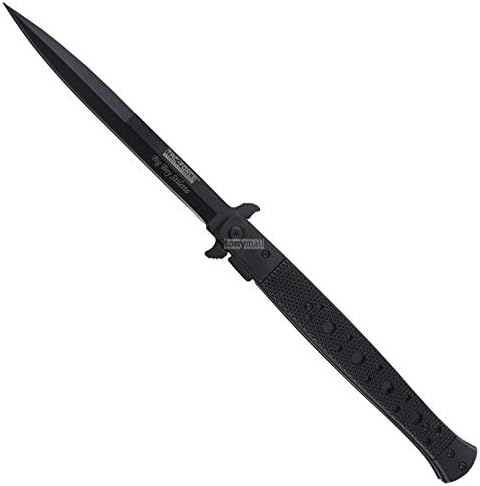 tonymall 12.5" Large Italian Milano Style Spring Assisted Folding Pocket Knife Hunting Camping Fishing Open Assist Tac Force Knives
