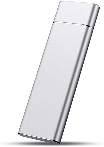 External Hard Drive, Portable Hard Drive 1TB 2TB HDD Type C Data Storage Slim Compatible with PC, Laptop and Mac (2TB, Silver)