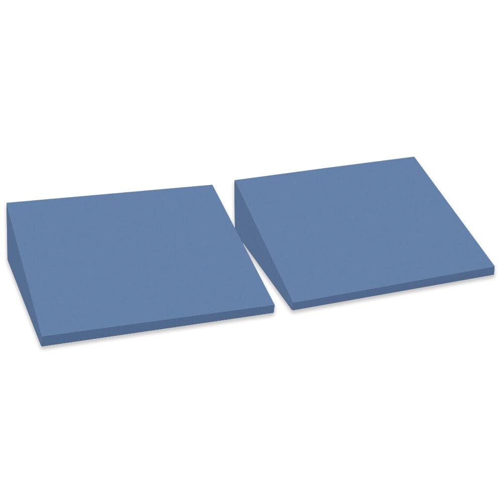 Photo 1 of StrongTek XL Foam Yoga Wedge Blocks, Blue, Set of 2, 16.5° Incline, 13"×12.75"×3.75", for All Ages & Fitness Levels, Yoga, Stretching, Squats & Physical Therapy