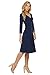 Rekucci Women's Slimming 3/4 Sleeve Fit-and-Flare Crossover Tummy Control Dress (14,Navy)