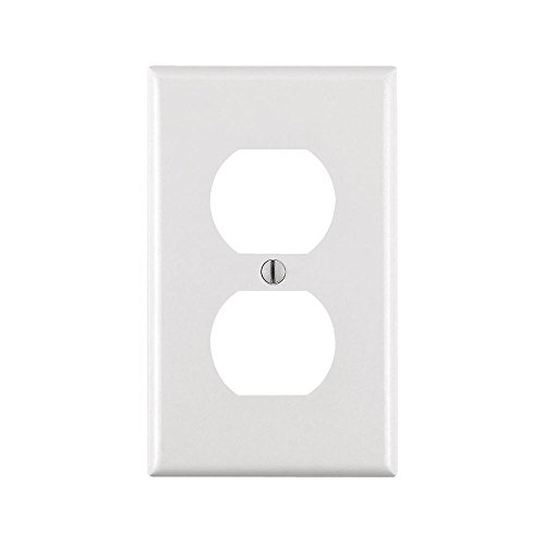 Standard Outlet Covers Duplex Outlet Cover 1-Gang Wall Plate Power Wall Outlet Cover Plate Size Thermoplastic Nylon Device Mount Wallplate, White (10 Pack)