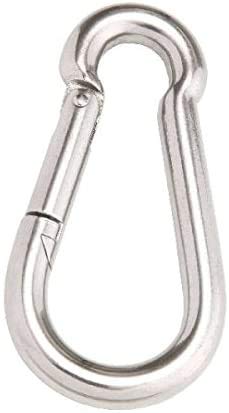 Pack of 10 Carabiner Hooks 6 x 60 mm Galvanised Stainless Steel Snap Hook Quick Release DIN 5299