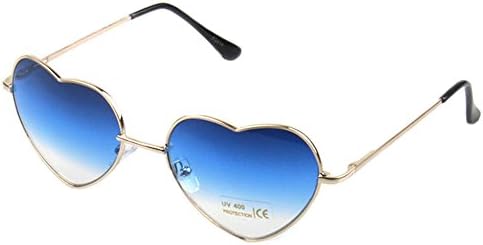 BestWare Gradient Colored Sunglasses Heart Shape Sunglasses Fashion Sunglasses Heart Glasses Fashion Luxury Sun Glasses Blue