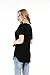 Women Solid Criss Cross Front V-Neck Casual Short Sleeve Plain Basic Girls Sexy T-Shirt Tops (Black, L)