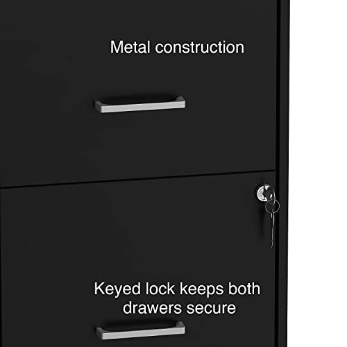 STAPLES 2Drawer Vertical Locking File (Black, Sold as 1 Each