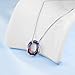 AOBOCO Circle Crystal Necklace 925 Sterling Silver Volcano Crystal Pendant Necklace for Women Volcanic Jewelry for Women Christmas Birthday Holiday Gifts (Dia 0.78