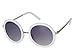 GAMT Retro Round Coating Vintage Oversized Polarized Sunglasses Round Mental Frame White