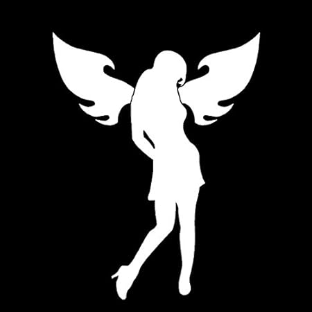 Amazon Makarios Llc エンジェルシルエット セクシー アダルト デカール ビニールステッカー 車 トラック バン 壁 ノートパソコン Mkr ホワイト 5 5 X 4 25mkr318 ステッカー デカール 車 バイク