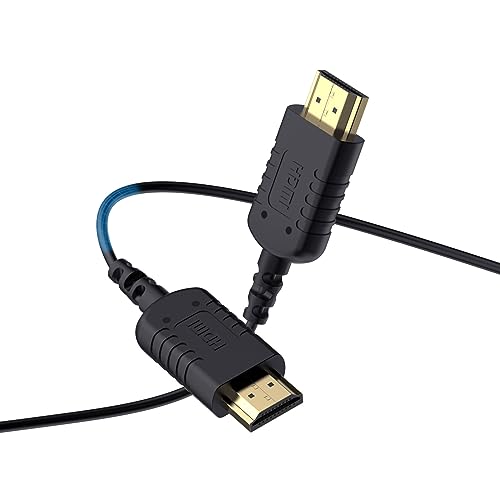 FEELWORLD Ultra Thin 4K HDMI to HDMI Cable 1.5FT, 2.5mm Slim HDMI 2.0 Cable, Support High Speed 4K@60Hz 2160p 1080p 18gbps 3D HDR for Camera, Camcorder, Monitor, Gimbal