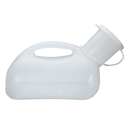 Travel Supplies - White 1000ml Male Men Urinal Spill Resistant Portable Plastic Pee Bottle Camping Toilet - Men Urinal Bottle Male Urinals Mens Medical Portable Urine Cups - For - 1PCs