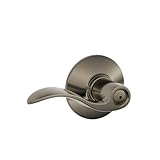 Schlage F40VACC620 Accent F40 Flat Wave Reversible Door Lever Lock, Solid, Antique Pewter, 1 Pack,