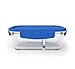 Bentgo Glass Snack (Blue) – 2-Compartment Bento-Style Glass Food Storage for Snacks and Small Meals | Ideal for Meal Prep, Leftovers, and Portion Control – FDA-Approved, BPA-Free, Food-Safe Materials