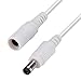 WILDHD Power Extension Cable 16.5ft, 2.1mm x 5.5mm Plug Compatible with 12V DC Adapter Cord for CCTV Security Camera, IP Camera, Standalone DVR(16.5ft White)