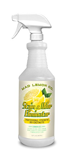 Mad Lemon Professional Strength Enzyme Stain and Odor Eliminator - Bio-Enzyme Pet Odor & Stain Remover and Cleaner - Dog and Cat Urine, Carpet, Fabric, Kennels, RV's, Mouse, Rat, More