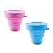 Hoocozi Collapsible Silicone Cup, Foldable Sterilizing Cup for Moon Cup, Pack of 2(Blue and Pink)