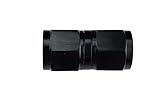 -8AN Female Flare Swivel Straight Coupler 8 AN Adapter Fitting Black 7010-08B