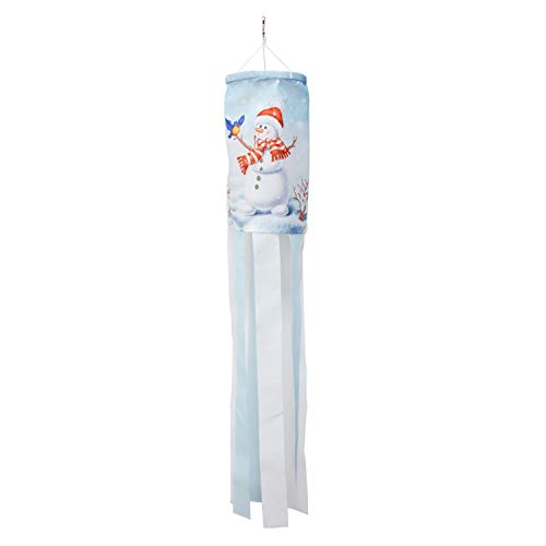 PINCHUANG 40 Inch Snowman Winter Windsock Flag, Christmas Windsock Outdoor Hanging Decoration for Front Yard Patio Lawn Garden Party Decor (Style C)