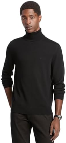 Calvin Klein Men's Roll Neck Sweater - Black - S at Amazon Men's