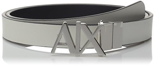 A|x armani exchange women s ax logo hinge belt, white/n…