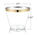 Golden Empire 9oz Gold Rim Party Cups 100 Plastic Fancy Cups Elegant Wedding, Graduation, New Years, Christmas, Birthday Party, Anniversary