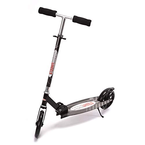ChromeWheels Kick Scooter, Deluxe 8" Large 2 Light Up Wheels Wide Deck