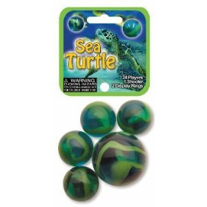 Glass Mega Marbles Sea Turtle Game Net Set (25 Piece)