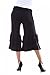 Fruitnut Women Solid Ruffle Fold Over Capri Short Pants - Palazzo pants