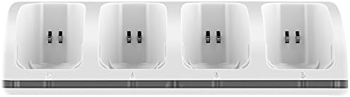 Wii Charging Station C9 Wii Remote Charger with 4PCS Wii Rechargeable Batteries and LED Light for Wii/ Wii U Remote Control-Dark White