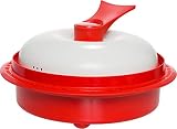 Range Mate Pro Deluxe Nonstick Microwave 5-in-1 Grill Pot/Pan Cookware Set"As Seen On TV" (Grill, Bake, Roast, Saute, Steam, Poach, One Pot Meals) (Red)