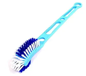 Plastic Bold Double Side Toilet Cleaning Brush (Large, Blue)