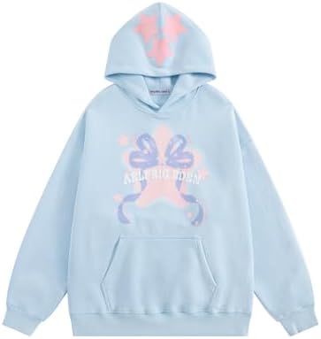 Aobiono Women Men Y2K Star Zip Up Jacket Oversized Hoodie Vintage