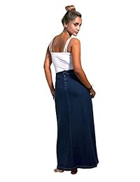 Falda larga de jean oscuro con estiramiento US 10-20