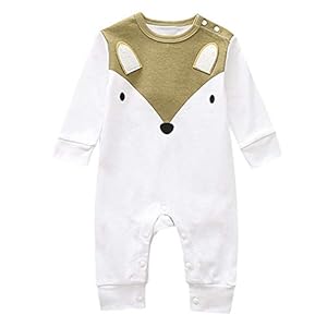 baohooya Rompertje voor pasgeborenen, meisjes en jongens, 6-18 maanden, uniseks, van katoen, pyjama, lange mouwen, comic…