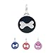 PetTouchID Smart Pet ID Tag, QR Code, NFC Scan, Online Pet Page, GPS Location (BONES) (Black (Bone))