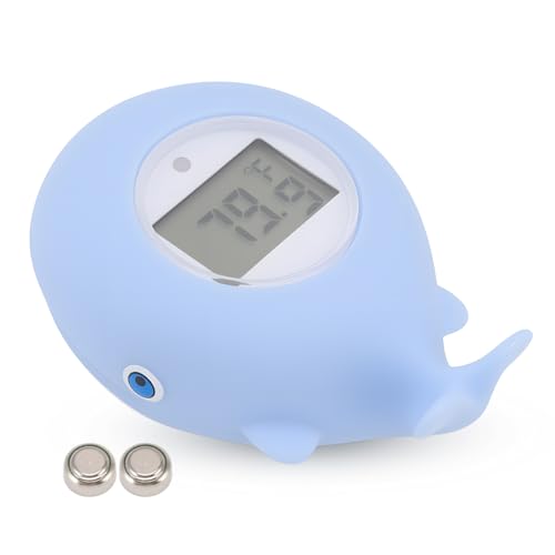 Termómetro para Bañera de bebé, Termómetro de Agua para Bañera de bebé en Forma de Ballena, Termómetro Digital de Temperatura del Visualización Precisa, Seguro y Fiable (Azul)