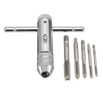 Generic T Handle Ratchet Tap Wrench With 5Pcs M3-M8 Machine Screw Thread Metric Plug Tap