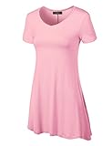 MBJ WT769 Womens V Neck Trapeze Tunic XXXL PINK