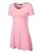 Made By Johnny MBJ WT769 Womens V Neck Trapeze Tunic XXXL Pink
