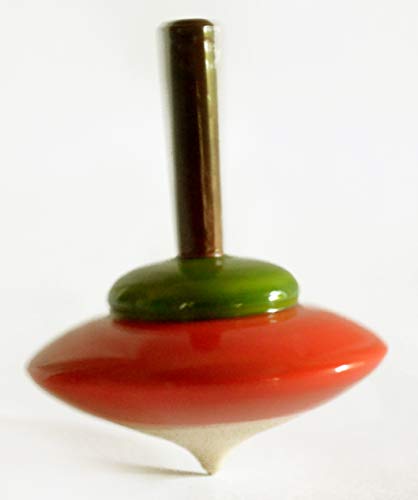 Lot of 6 pcs Handmade Painted Wood Spinning Tops Wooden Toys Vintage India Craft by AzKrafts