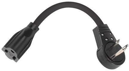 P-A000146N - 6" Extension Cord with Flat Rotating Plug - Black