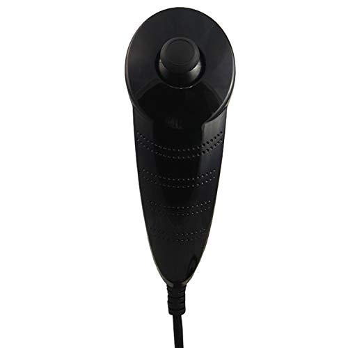 Poulep 2 Packs Nunchuck Nunchuk Controllers Jostick for Nintendo Wii Wii U Console - Black and Black